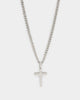 Shortie Kids' Cross Pendant Micro 4mm Chain Silver