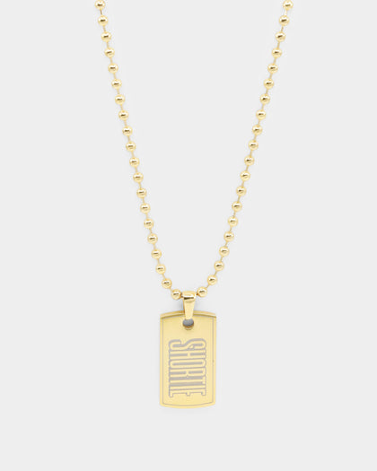 Shortie Kids' Firsts Dog Tag 3mm Chain Gold