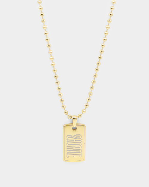 Shortie Kids' Firsts Dog Tag 3mm Chain Gold