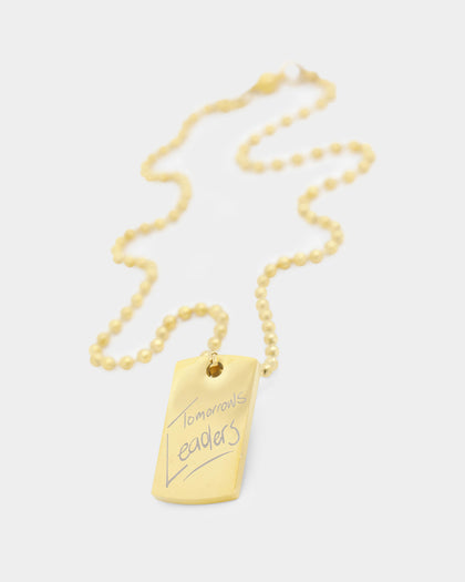 Shortie Kids' Firsts Dog Tag 3mm Chain Gold