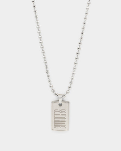 Shortie Kids' Firsts Dog Tag 3mm Chain Silver