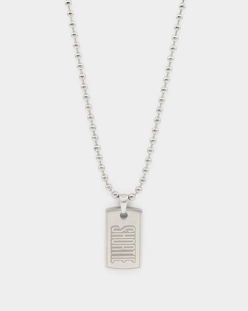 Shortie Kids' Firsts Dog Tag 3mm Chain Silver