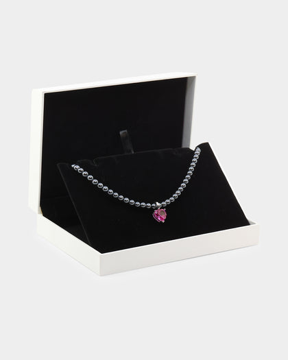 Loiter Dark Heart Necklace Grey/Silver