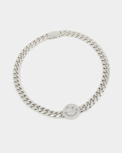 Loiter Don't Smile Chain Iced Silver