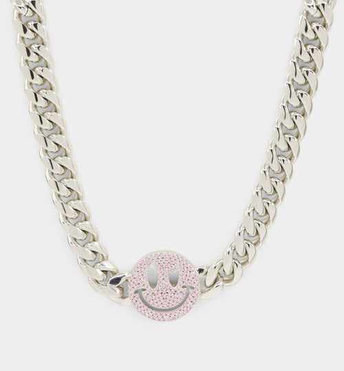 Loiter Don't Smile Chain Silver/Iced Pink