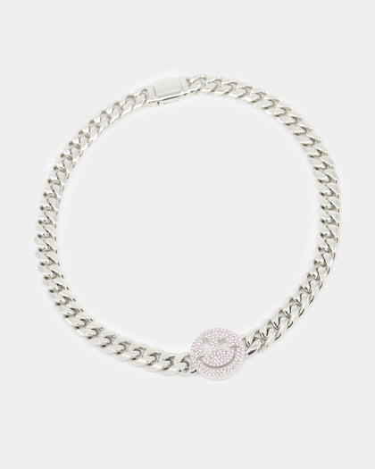 Loiter Don't Smile Chain Silver/Iced Pink