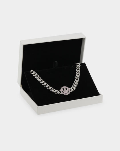 Loiter Don't Smile Chain Silver/Iced Pink