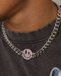 Loiter Don't Smile Chain Silver/Iced Pink
