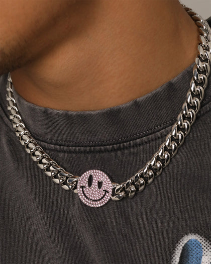 Loiter Don't Smile Chain Silver/Iced Pink