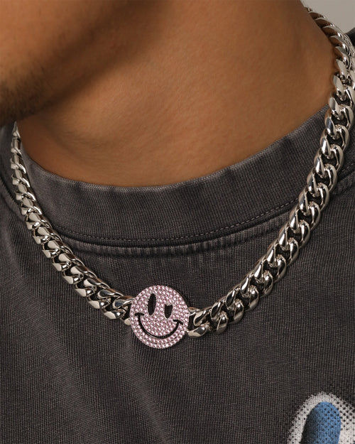 Loiter Don't Smile Chain Silver/Iced Pink