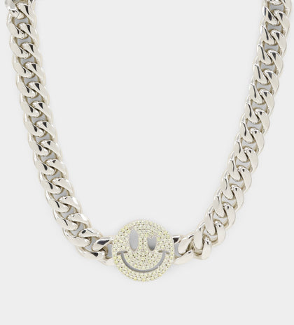 Loiter Don't Smile Chain Silver/Iced Yellow