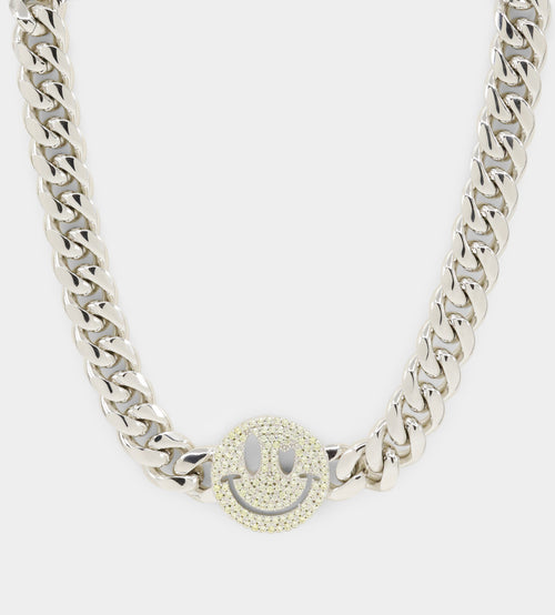 Loiter Don't Smile Chain Silver/Iced Yellow