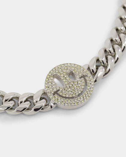 Loiter Don't Smile Chain Silver/Iced Yellow