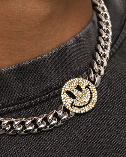 Loiter Don't Smile Chain Silver/Iced Yellow