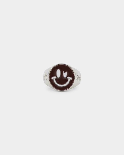 Loiter Don't Smile Ring Silver