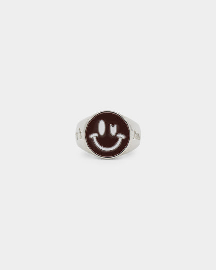Loiter Don't Smile Ring Silver