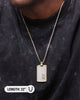 Saint Morta Edged Dog Tag Pendant Iced Gold