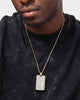 Saint Morta Edged Dog Tag Pendant Iced Gold