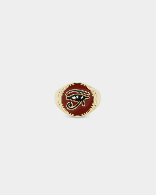 Last Kings Eye Of Ra Ring Gold/Burgundy