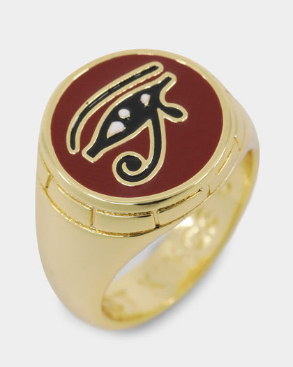 Last Kings Eye Of Ra Ring Gold/Burgundy