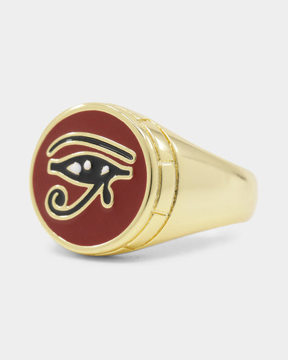 Last Kings Eye Of Ra Ring Gold/Burgundy