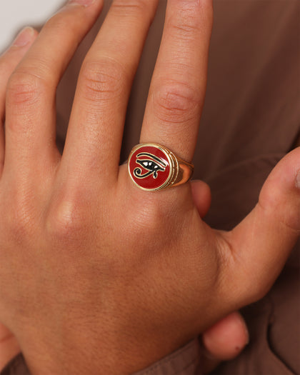 Last Kings Eye Of Ra Ring Gold/Burgundy