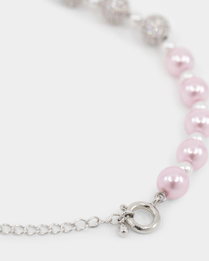 Raising Hell Pearl And Ice Bracelet Pink/Iced White