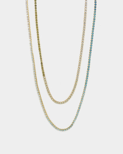 Raising Hell Lizzie Micro Choker Set Gold/Green/Blue