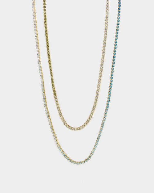 Raising Hell Lizzie Micro Choker Set Gold/Green/Blue