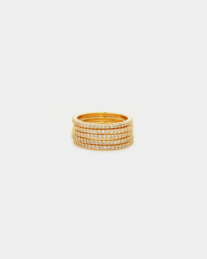 Raising Hell Women's Xena Ring Stack Iced Gold