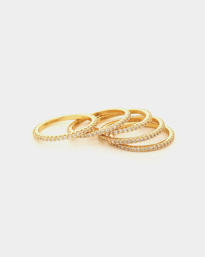 Raising Hell Women's Xena Ring Stack Iced Gold