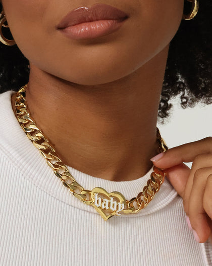 Raising Hell Women's Love Your Girl Chain Gold/White