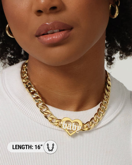 Raising Hell Women's Love Your Girl Chain Gold/White