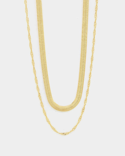 Raising Hell Women's All Mine Duo Necklace Set Gold