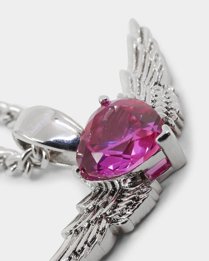 Loiter Heavy Metal Heart Necklace Silver