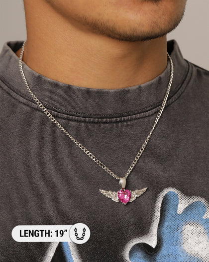 Loiter Heavy Metal Heart Necklace Silver