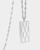 Saint Morta Checkerboard Pendant Necklace White Gold