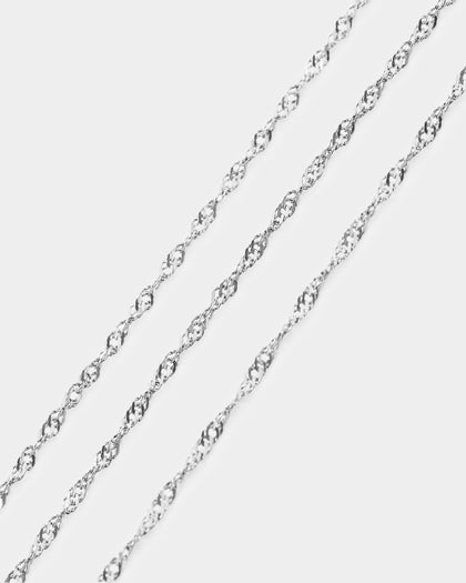 Saint Morta Checkerboard Pendant Necklace White Gold