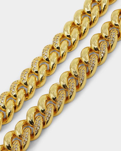 Raising Hell Women's Nine Iced Necklace Iced Gold