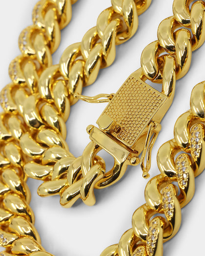 Raising Hell Women's Nine Iced Necklace Iced Gold