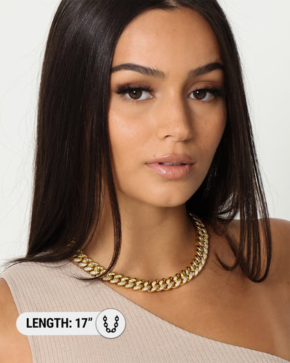 Raising Hell Women's Nine Iced Necklace Iced Gold