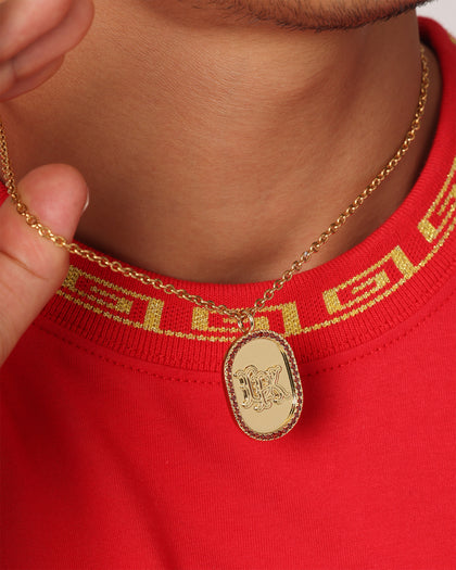 Last Kings Regalia Monogram Necklace Gold/Red