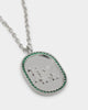 Last Kings Regalia Monogram Necklace White Gold/Green