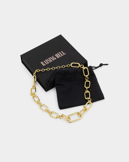 Raising Hell Women's Thick Link Necklace Gold