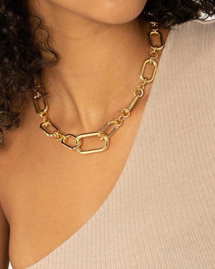 Raising Hell Women's Thick Link Necklace Gold