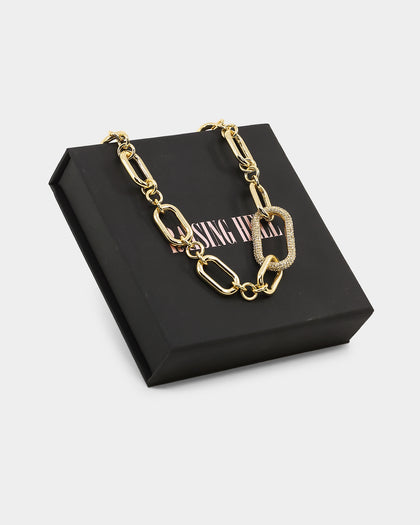 Raising Hell Women's Thick Link Chain Iced Gold