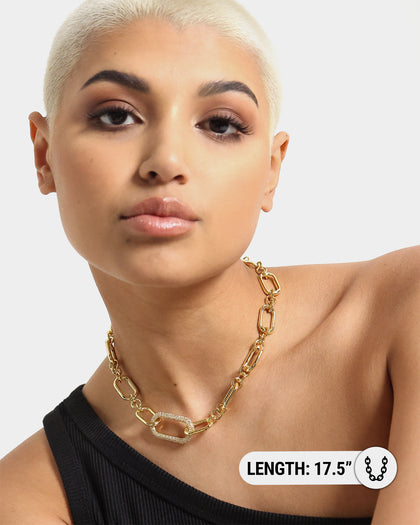 Raising Hell Women's Thick Link Chain Iced Gold