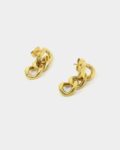 Raising Hell Miami Link Earrings Gold