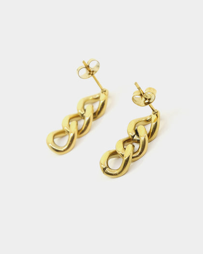 Raising Hell Miami Link Earrings Gold