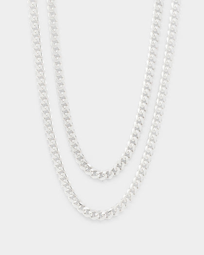 House Of Auric 5mm Cuban Chain Set Sterling Silver